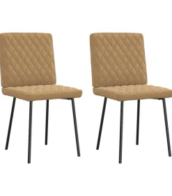 Outlet Eetkamerstoelen 2 st fluweel bruin Stoelen