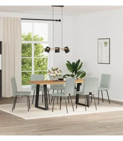 New Eetkamerstoelen 6 st fluweel lichtgrijs Stoelen