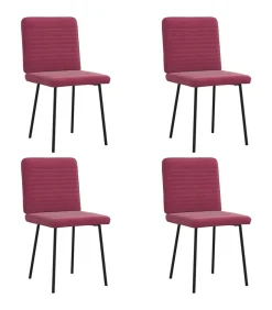Online Eetkamerstoelen 4 st fluweel wijnrood Stoelen