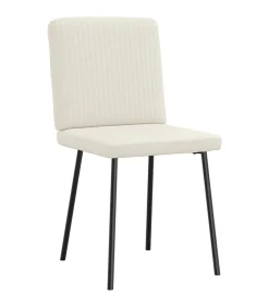 Discount Eetkamerstoelen 4 st fluweel crèmekleurig Stoelen