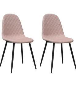 Online Eetkamerstoelen 2 st fluweel roze Stoelen