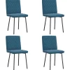 Sale Eetkamerstoelen 4 st fluweel blauw Stoelen