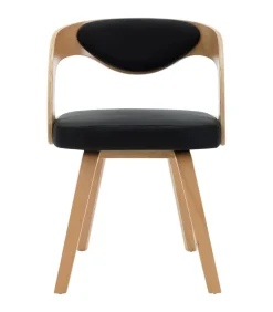 Best Eetkamerstoelen 2 st gebogen hout en kunstleer Stoelen