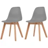 Hot Eetkamerstoelen 2 st kunststof grijs Stoelen