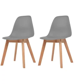 Hot Eetkamerstoelen 2 st kunststof grijs Stoelen