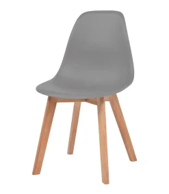 Hot Eetkamerstoelen 2 st kunststof grijs Stoelen