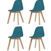 Sale Eetkamerstoelen 4 st kunststof turquoise Stoelen