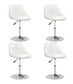 Eetkamerstoelen 4 st kunstleer wit Stoelen