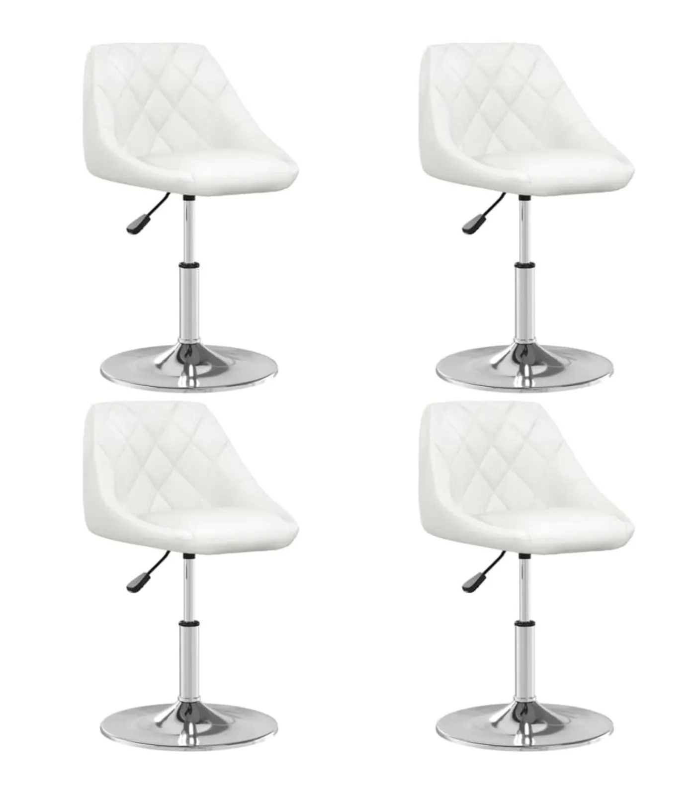 Eetkamerstoelen 4 st kunstleer wit Stoelen