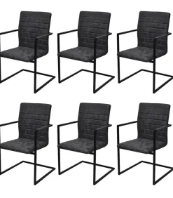 Online Eetkamerstoelen 6 st kunstleer zwart Stoelen