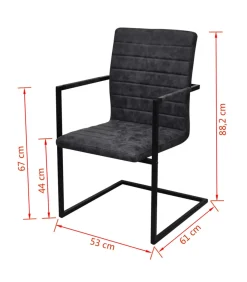 Online Eetkamerstoelen 6 st kunstleer zwart Stoelen