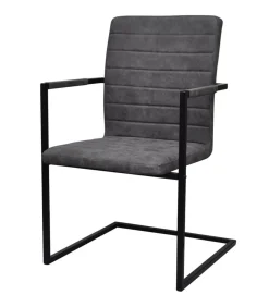 Sale Eetkamerstoelen 4 st kunstleer grijs Stoelen