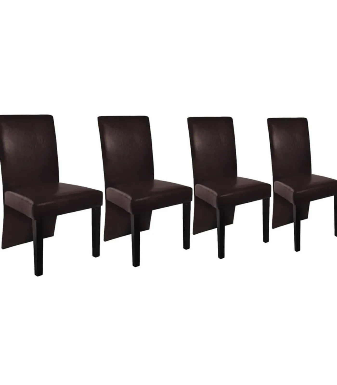 Eetkamerstoelen 4 st kunstleer donkerbruin Stoelen