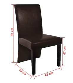 Eetkamerstoelen 4 st kunstleer donkerbruin Stoelen