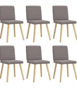 New Eetkamerstoelen 6 st stof taupe Stoelen