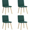 Hot Eetkamerstoelen 4 st stof donkergroen Stoelen