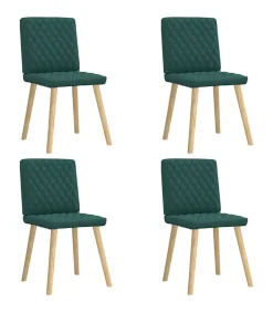 Hot Eetkamerstoelen 4 st stof donkergroen Stoelen