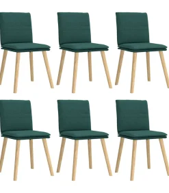 Hot Eetkamerstoelen 6 st stof donkergroen Stoelen