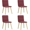 Outlet Eetkamerstoelen 4 st stof wijnrood Stoelen