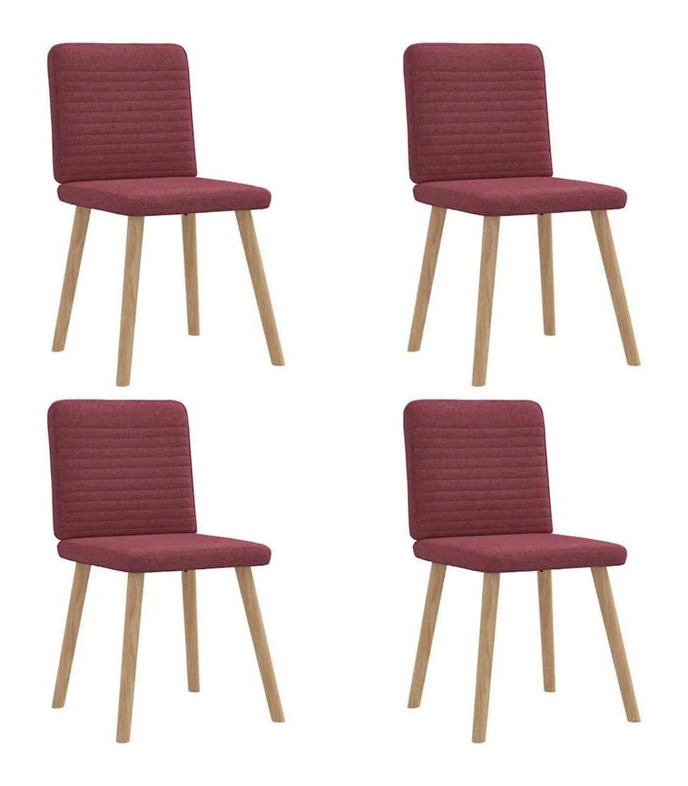 Best Eetkamerstoelen 4 st stof wijnrood Stoelen