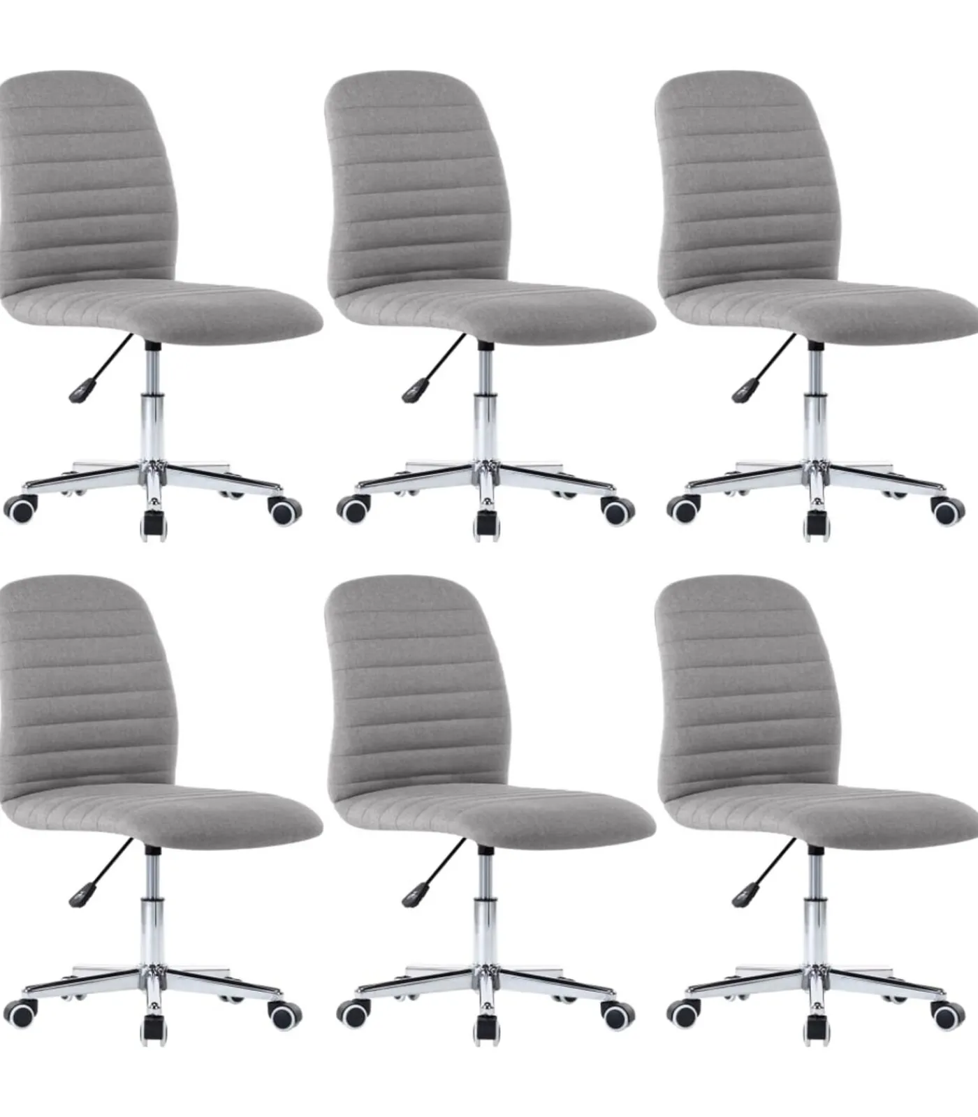 Online Eetkamerstoelen 6 st stof lichtgrijs Stoelen