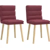 Outlet Eetkamerstoelen 2 st stof wijnrood Stoelen