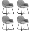 Discount Eetkamerstoelen 4 st stof lichtgrijs Stoelen