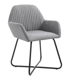 Discount Eetkamerstoelen 4 st stof lichtgrijs Stoelen