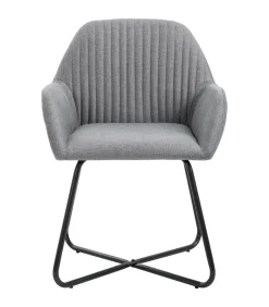 Discount Eetkamerstoelen 4 st stof lichtgrijs Stoelen