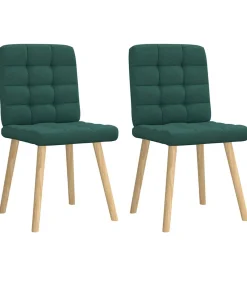 Discount Eetkamerstoelen 2 st stof donkergroen Stoelen