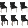 Sale Eetkamerstoelen 6 st stof zwart Stoelen