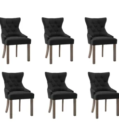 Sale Eetkamerstoelen 6 st stof zwart Stoelen