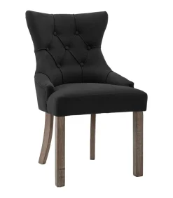 Sale Eetkamerstoelen 6 st stof zwart Stoelen