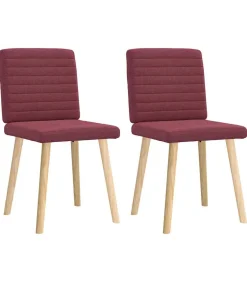 Best Eetkamerstoelen 2 st stof wijnrood Stoelen