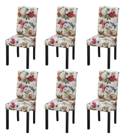 Discount Eetkamerstoelen 6 st stof meerkleurig Stoelen