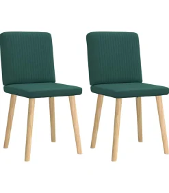 Best Eetkamerstoelen 2 st stof donkergroen Stoelen