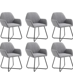 Eetkamerstoelen 6 st stof lichtgrijs Stoelen