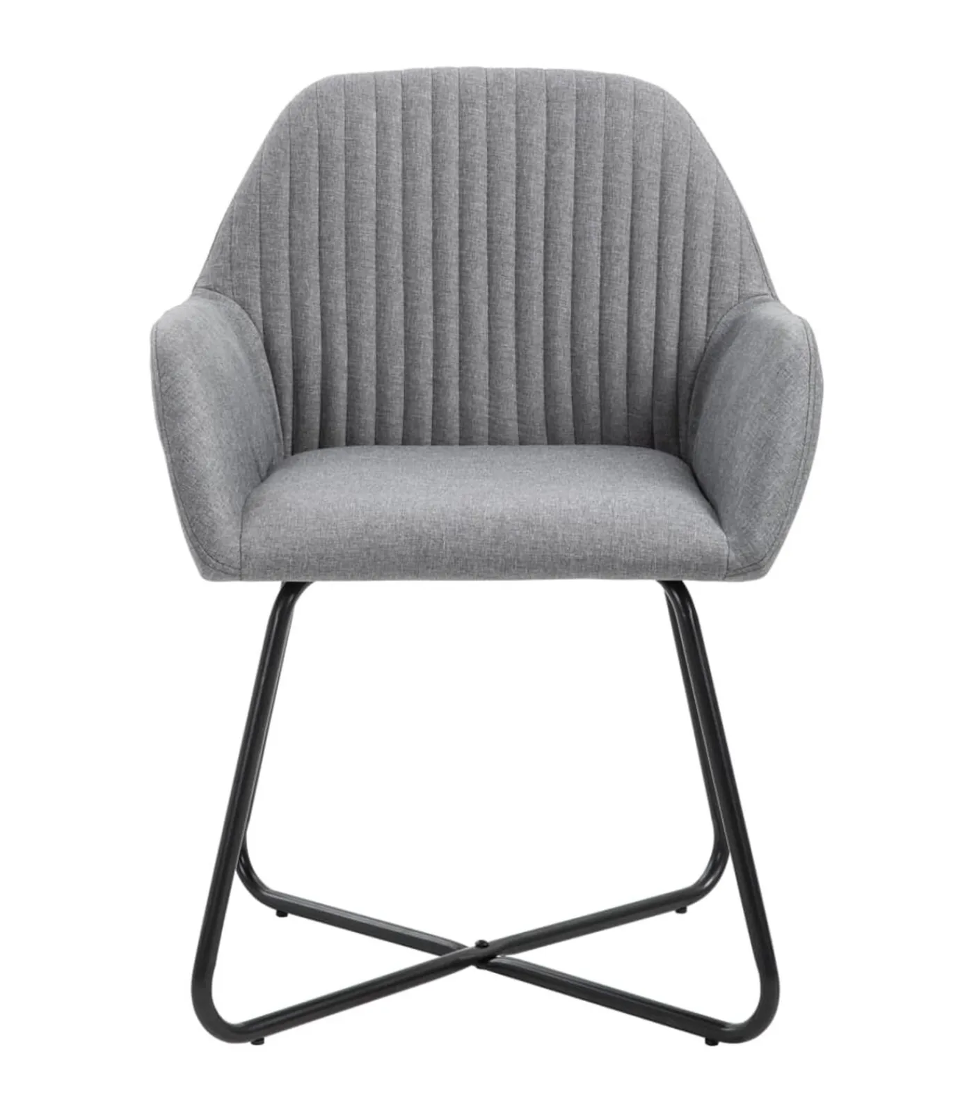 Eetkamerstoelen 6 st stof lichtgrijs Stoelen