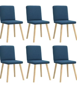 Sale Eetkamerstoelen 6 st stof blauw Stoelen