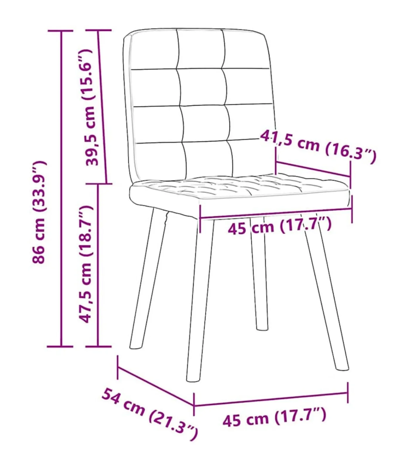 Online Eetkamerstoelen 4 st stof jeansblauw Stoelen
