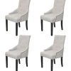 Hot Eetkamerstoelen 4 st stof crèmegrijs Stoelen