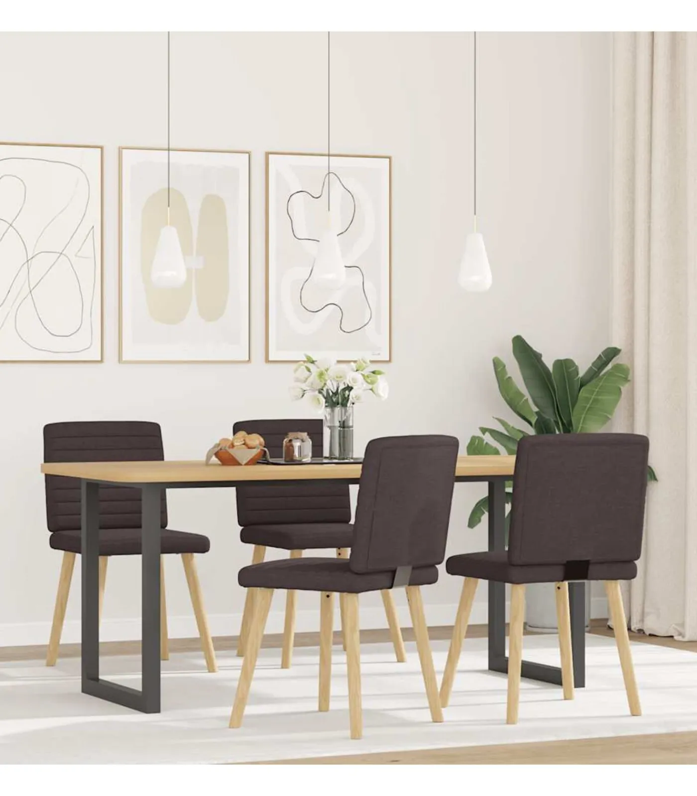 Clearance Eetkamerstoelen 4 st stof donkerbruin Stoelen