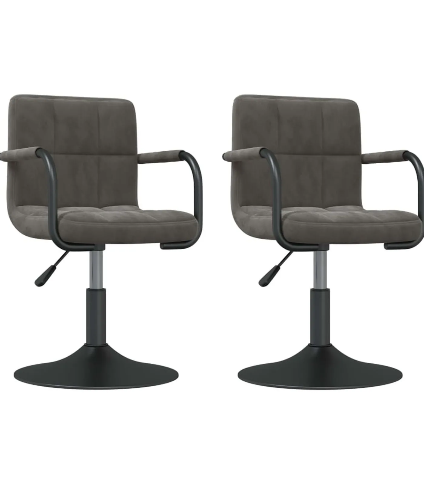 Online Eetkamerstoelen draaibaar 2 st fluweel donkergrijs Stoelen