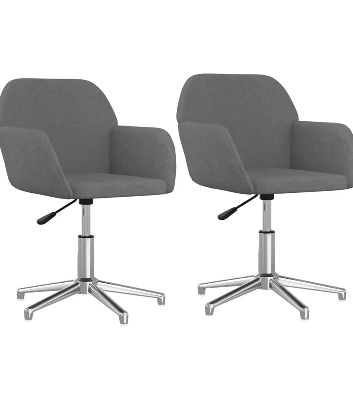 Online Eetkamerstoelen draaibaar 2 st stof lichtgrijs Stoelen