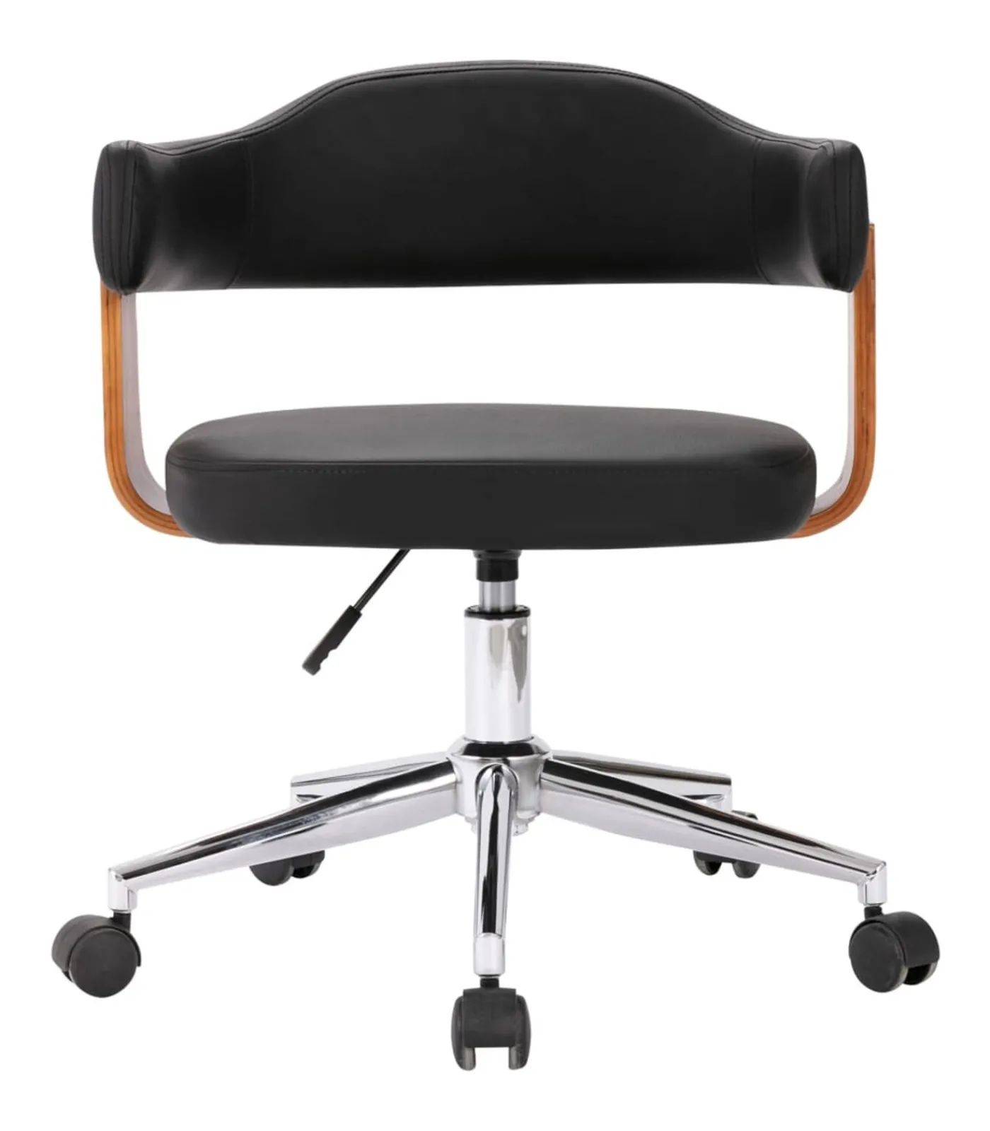 New Eetkamerstoelen draaibaar 2 st gebogen hout en kunstleer zwart Stoelen