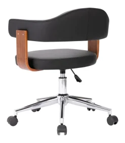 New Eetkamerstoelen draaibaar 2 st gebogen hout en kunstleer zwart Stoelen