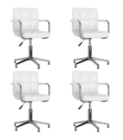 Outlet Eetkamerstoelen draaibaar 4 st kunstleer wit Stoelen