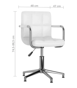 Outlet Eetkamerstoelen draaibaar 4 st kunstleer wit Stoelen