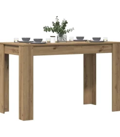 Sale Eettafel 120x60x76 cm bewerkt hout artisanaal eikenkleur Tafels