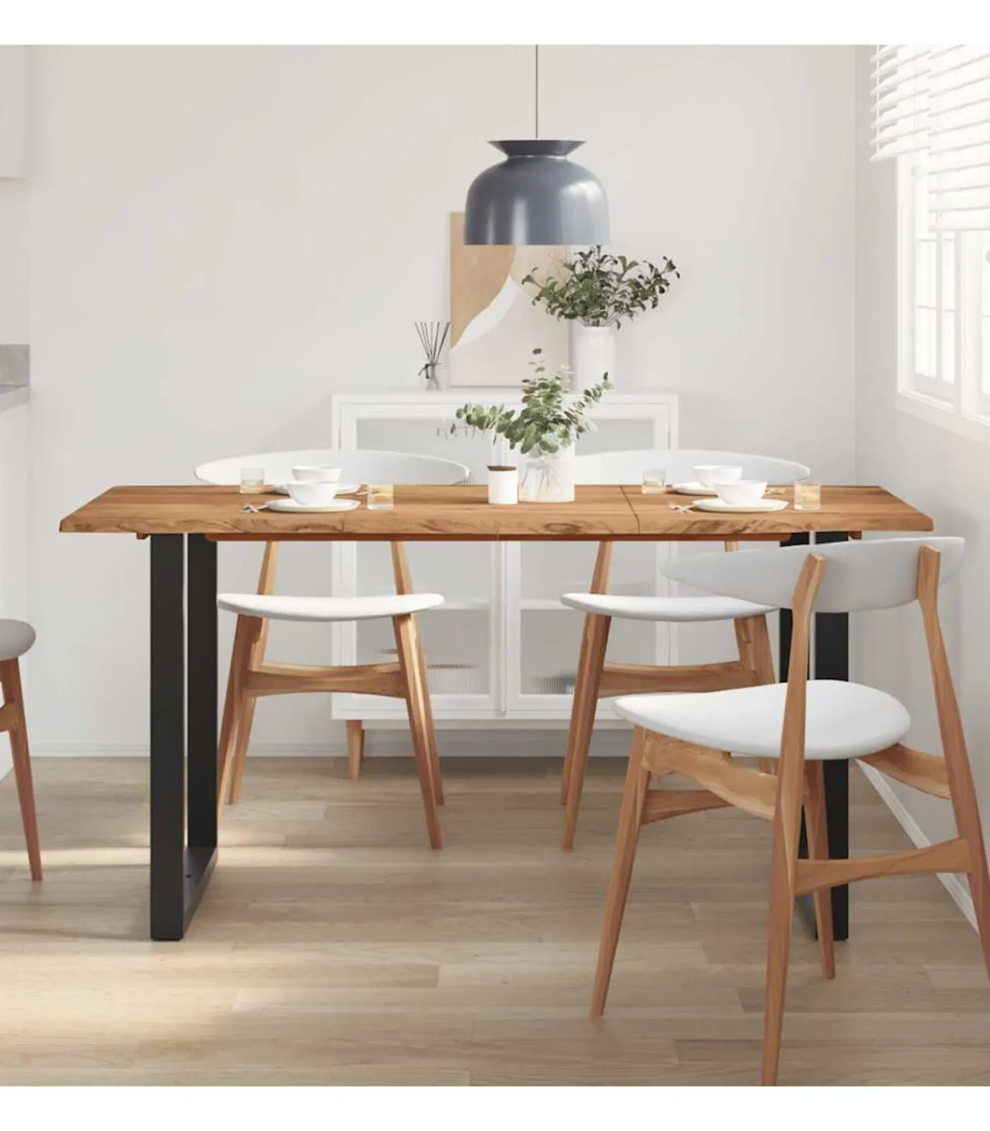 Eettafel 154x80x76 cm massief acaciahout Tafels